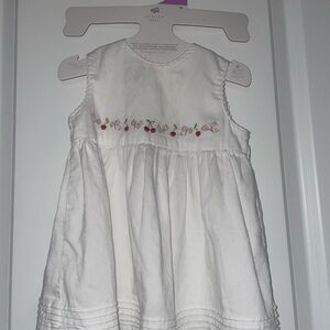 White  Baby Dress with Cherry
